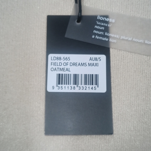 Lioness Field of Dreams Maxi Dress in Oatmeal Color Size Small - Picture 4 of 9